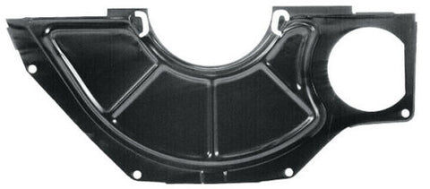 FLYWHEEL DUST COVER, MT, 10.5"  65-77 CHEVY SM BLK & 6CYL