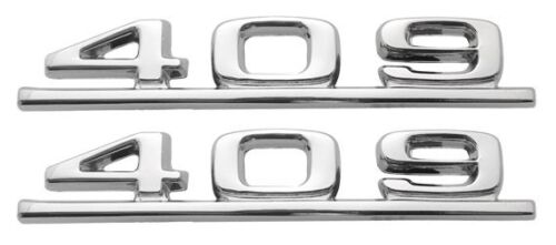 FENDER EMBLEM, (409) NEW, PAIR, 62-63 IMPALA