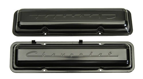 VALVE COVERS, PAIR, NEW, 283 327, PAINTED, 67 CHEVY