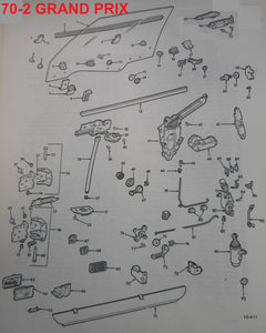 1970-72 GRAND PRIX DOOR PARTS, DRAWING