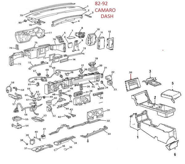 ENTERED 8292 CAMARO ANALOG DASH PARTS , DRAWING Chicago Muscle Car