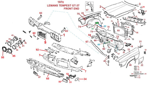 ENTERED 70 LEMANS FRONT END, DRAWING